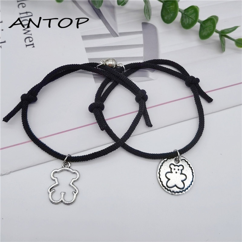 2pcs Gelang Magnet Liontin Beruang Gaya Korea Untuk Pasangan ANTOP
