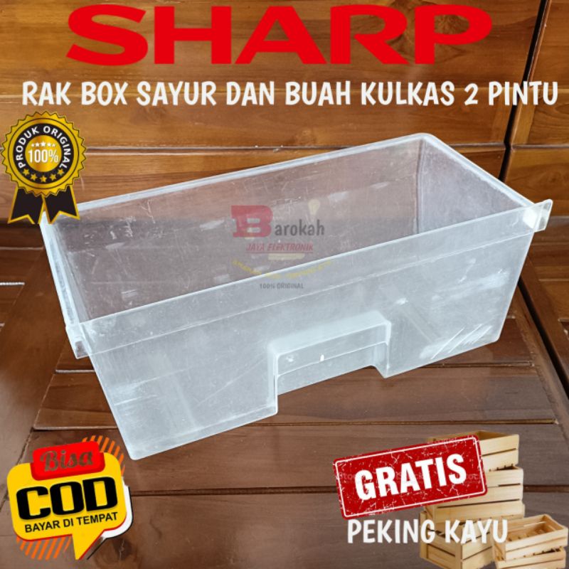 RAK BOX SAYUR DAN BUAH KULKAS SHARP 2 PINTU TYPE KULKAS LAMA ORIGINAL