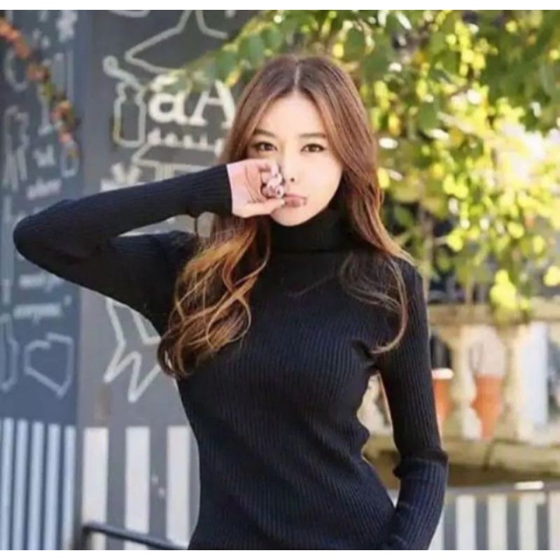 DC_PRETTY INNER RAJUT WANITA TURTLENECK/ KERAH TINGGI PREMIUM PRES BODY( MELAR)BB:35-45-55,KG