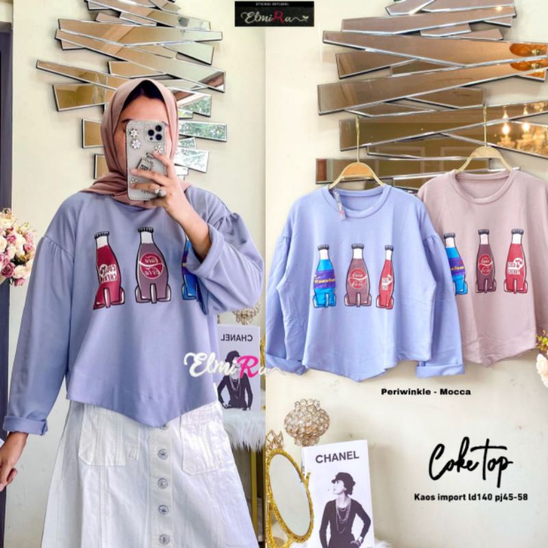 COKE TOP BY ELMIRA (BLOUSE WANITA) Atasan Blouse muslimah rekomeded