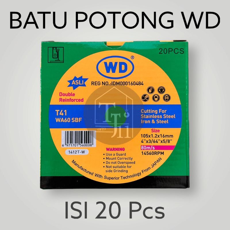 BATU POTONG WD 4 INCH / BATU POTONG GERINDA 4 INCH / BATU POTONG WD ASLI HARGA PER KOTAK