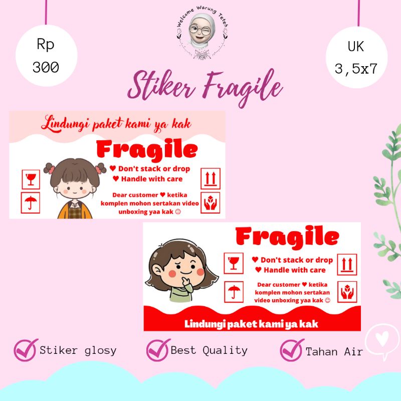

[WARNING UNBOXING] Stiker Fragile Untuk Online Shop