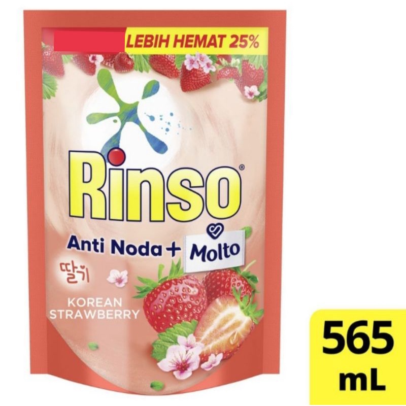 RINSO MOLTO CAIR KOREAN STRAWBERRY 565ML DETERJEN CAIR PARFUME ESSENCE ROYAL GOLD JAPANESE PEACH 510ML