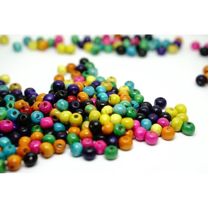 Manik kayu bulat 8 mm