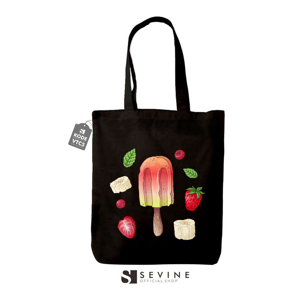 Sevine Totebag Tas Wanita Tote bag Resleting Girl Vintage Retro Colorful Black Series  - VTC5
