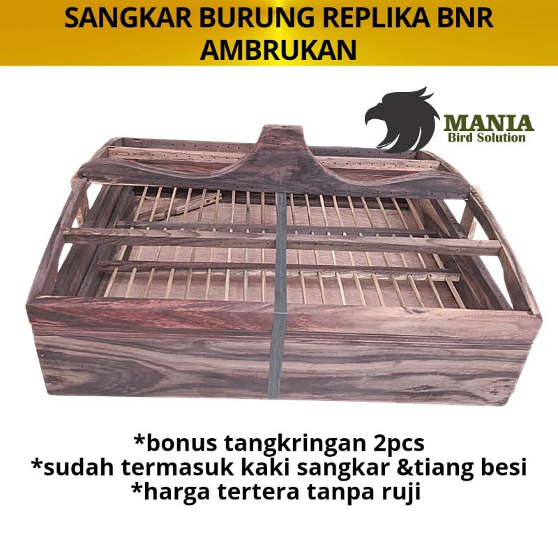 SANGKAR BURUNG REPLIKA BNR AMBRUKAN KAYU SONO KELING