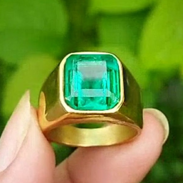 CINCIN PERMATA EMERALD BERYL ZAMRUD COLOMBIA CO. ORIGINAL / TOP COLOUR