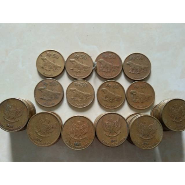 Koin Rp.50 jadul original asli  uang komodo