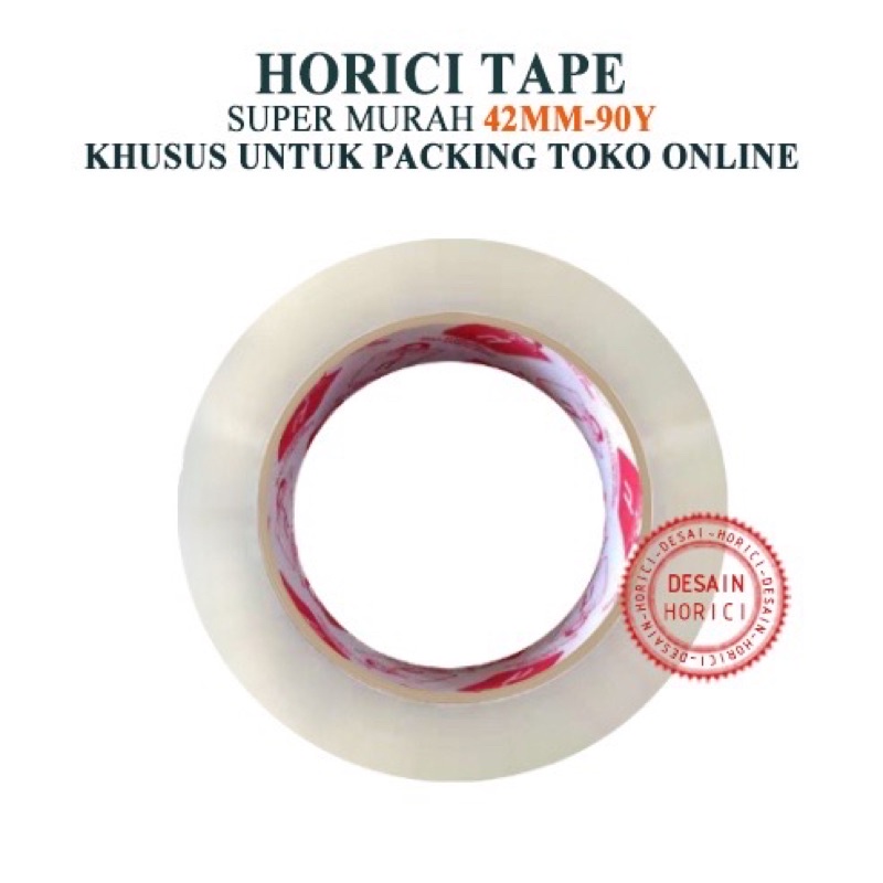 HORICI TAPE 42mmx90Y KHUSUS UNTUK PACKING TOKO ONLINE MURAH / FULL PANJANG LAKBAN BENING DAN COKLAT ISOLASI