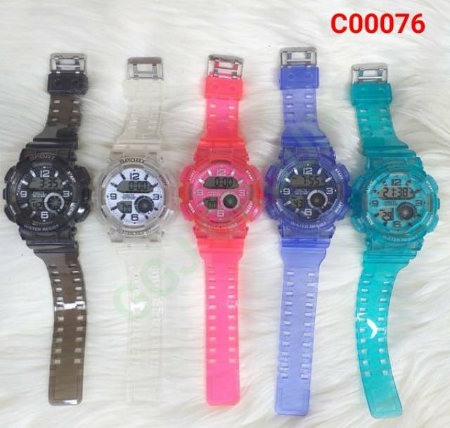 ( C076 ) JAM TANGAN SPORT DEWASA/ WATER RESISTANT 3 ATM / TAHAN AIR