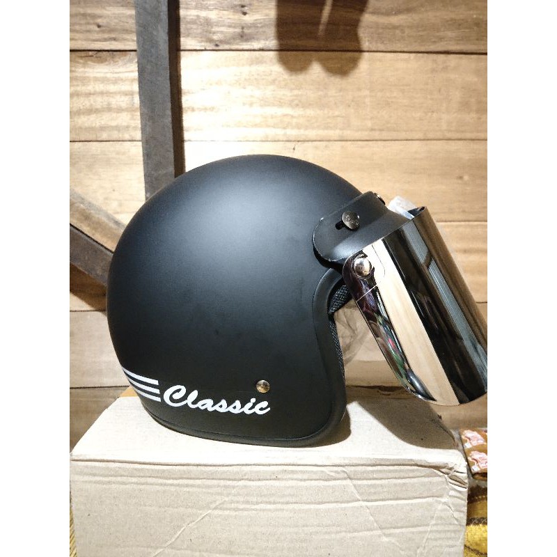 helm bogo classic kaca silver