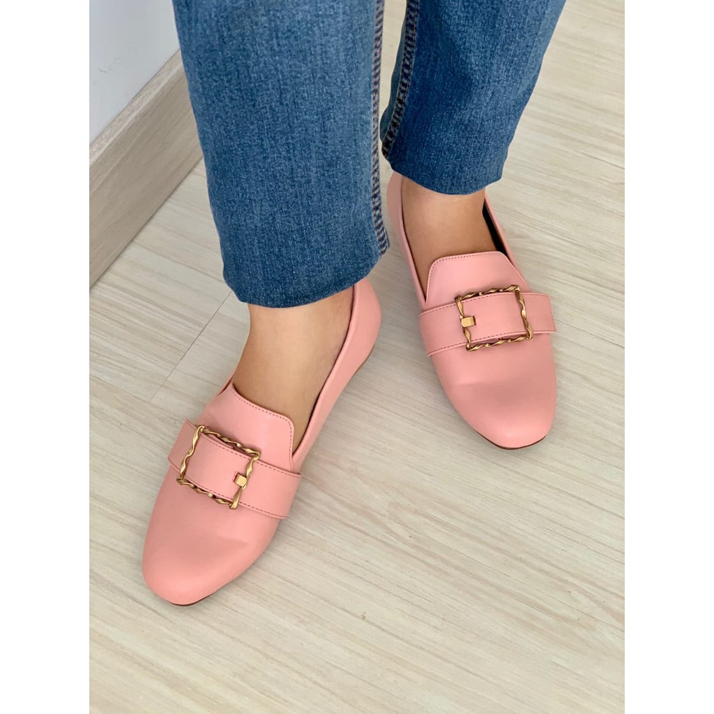 [7.7 Boombastis Sale⚡] - SEPATU WANITA PS061 BUCKLE LEATHER LOAFERS PREMIUM IMPORT