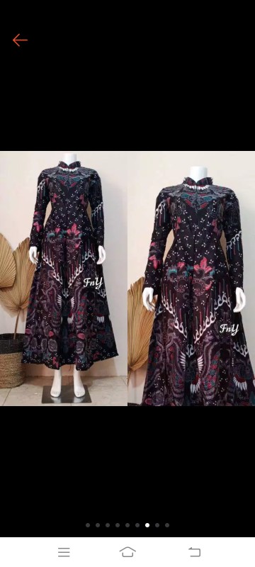 Gamis Batik Syari Muslimah Modern Busui Allsize Jumbo Xxl