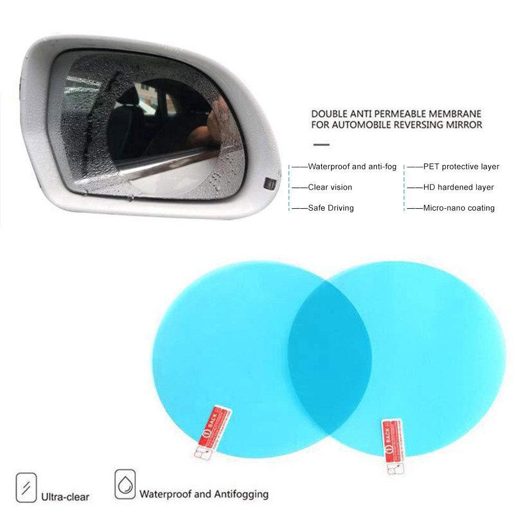 2 pcs sisi mobil, Film pelindung tahan air tahan hujan Rear View Film pelindung Rainproof film