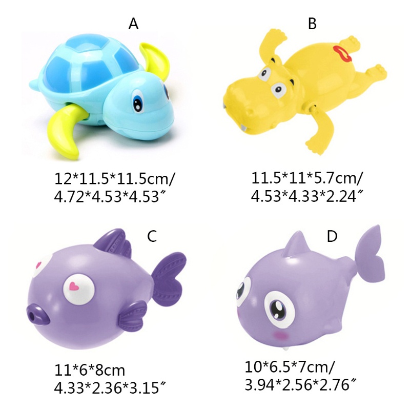 Mary Bath for Turtle Hippo Fish Mainan Untuk Bayi Mandi Menghilangkan Boredom Fun Toy Hadiah Kamar Mandi Kolam Renang Mandi Untuk Perlengkapan Waktu