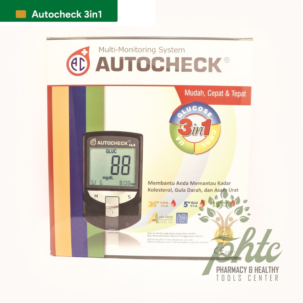 AUTO CHECK GCU 3 IN 1 Cek Gula Asam Urat Kolesterol l Alat Autocek