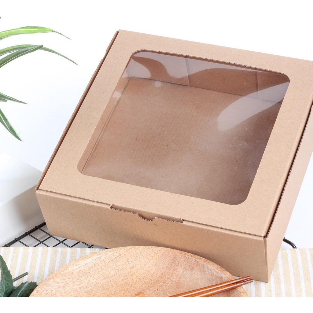 

Dus Pudding Mika Polos Kotak Kemasan Kardus Die Cut Mika Box Kue Cake Roti Packaging Hampers - 10 Pcs
