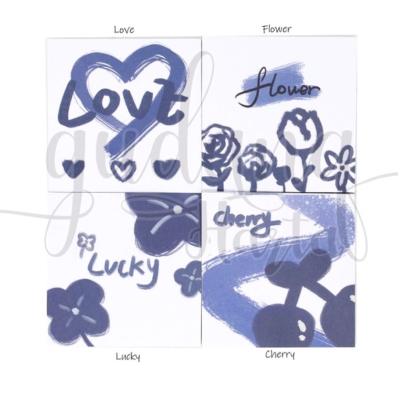 Sticky Notes My Blues  Notes Motif Cherry Flower Love Lucky GH 301507