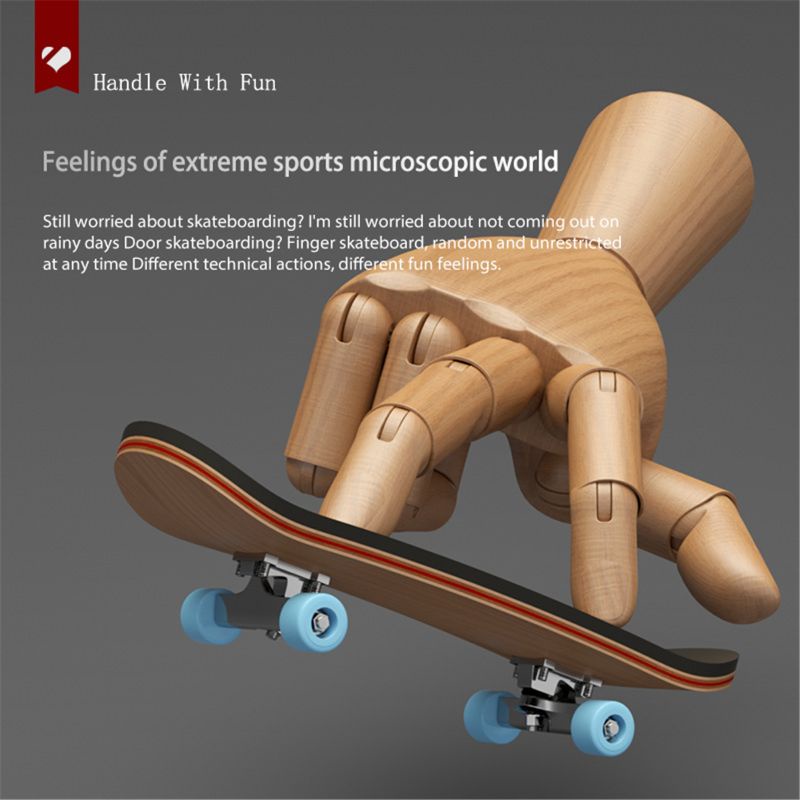 Set Mainan SkateBoard Jari Bahan Kayu Untuk Hadiah Anak