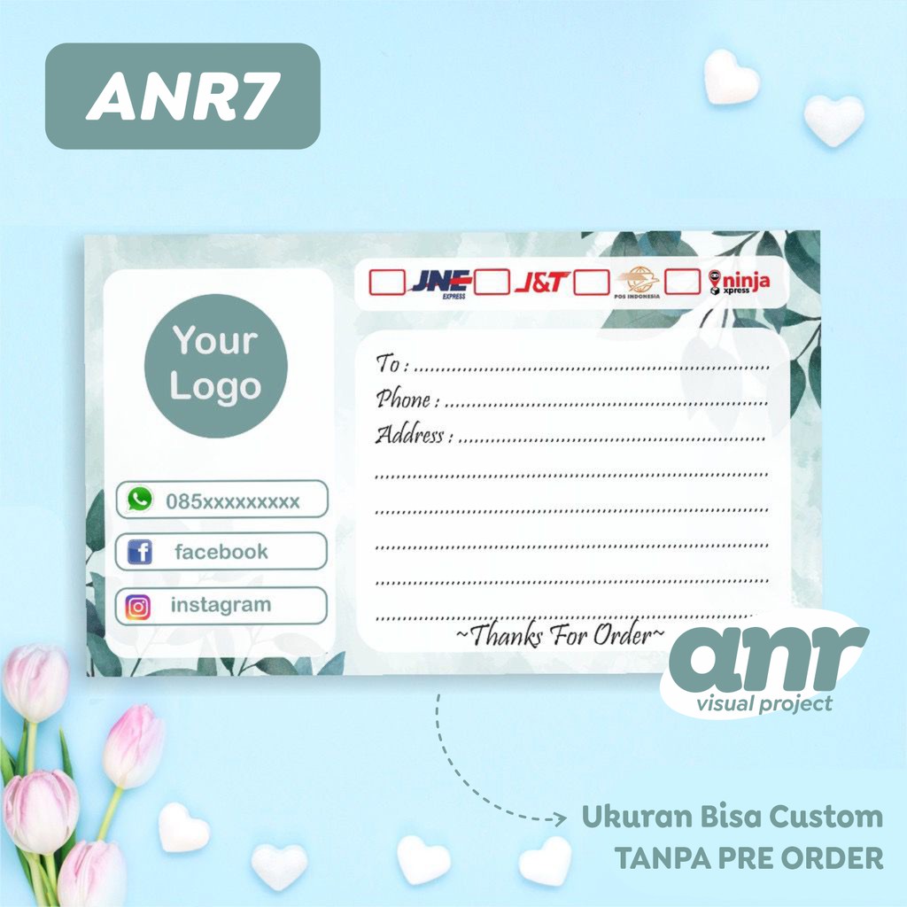 

STIKER LABEL RESI CUSTOM - STIKER LABEL RESI PENGIRIMAN / Stiker Pengiriman / Label Produk / Label Pengiriman / Segel Packing CUSTOM desain murah