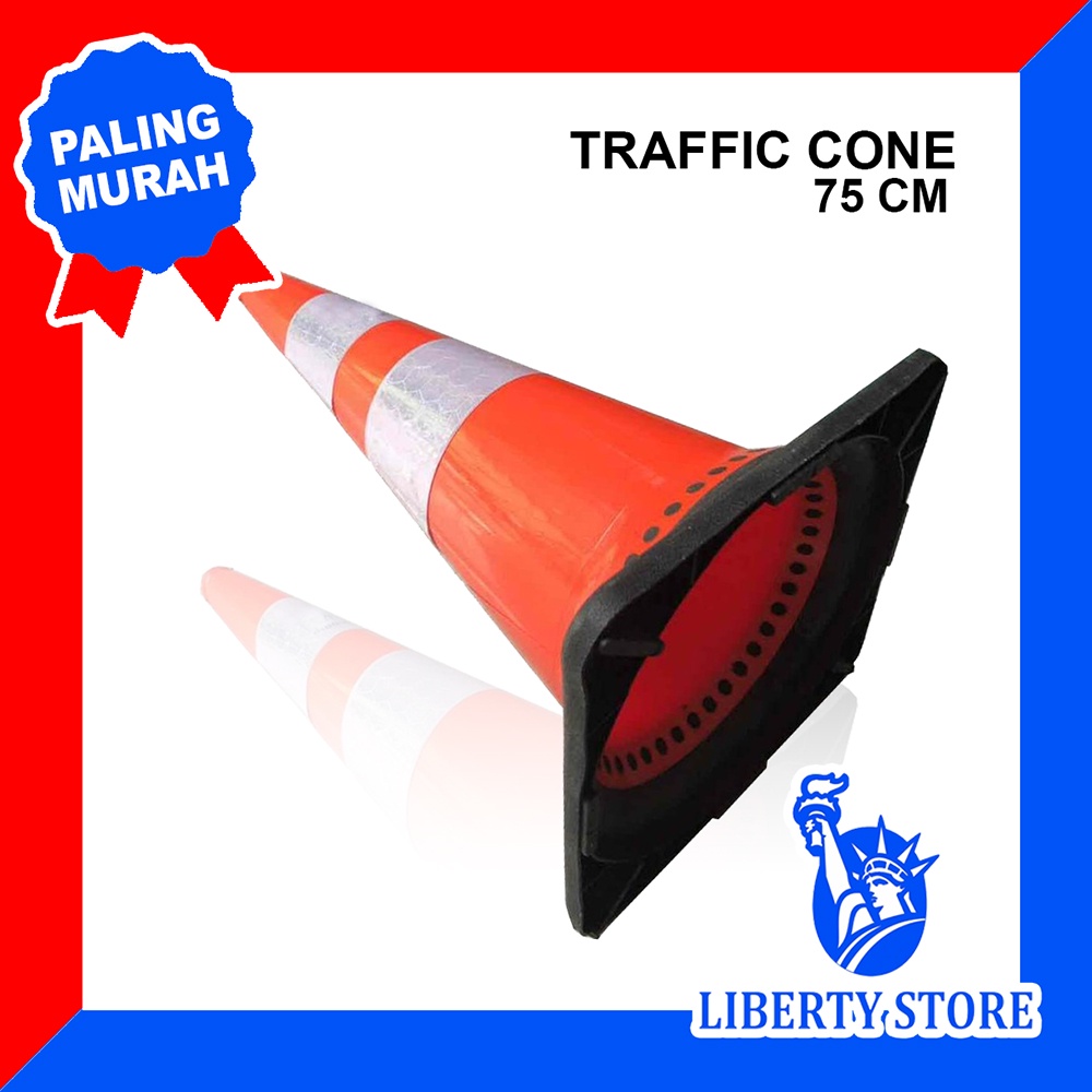 Safety Traffic Cone Orange Hitam 75CM Kerucut Lalu Lintas