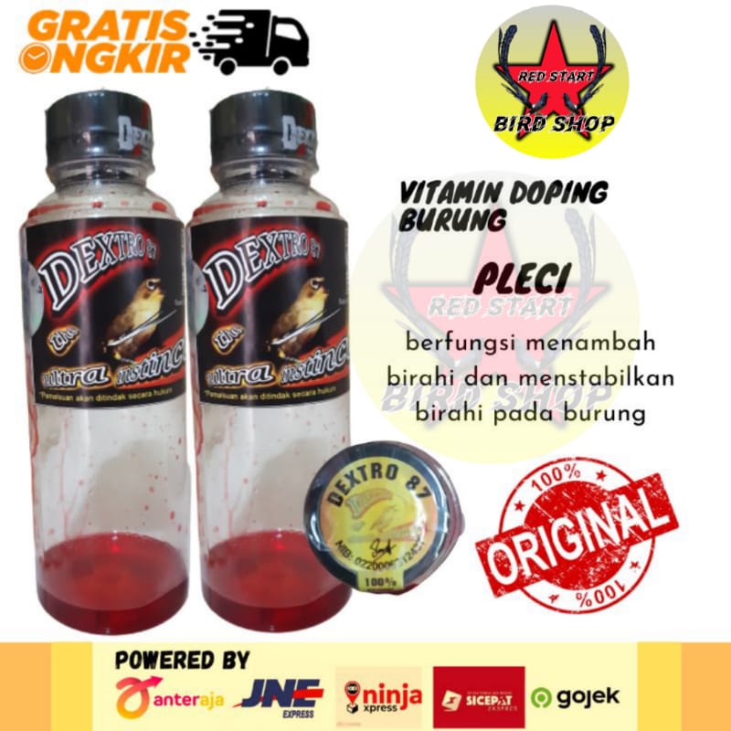 Dextro 87 Multivitamin Minuman Vitamin Burung Pleci kemasan baru