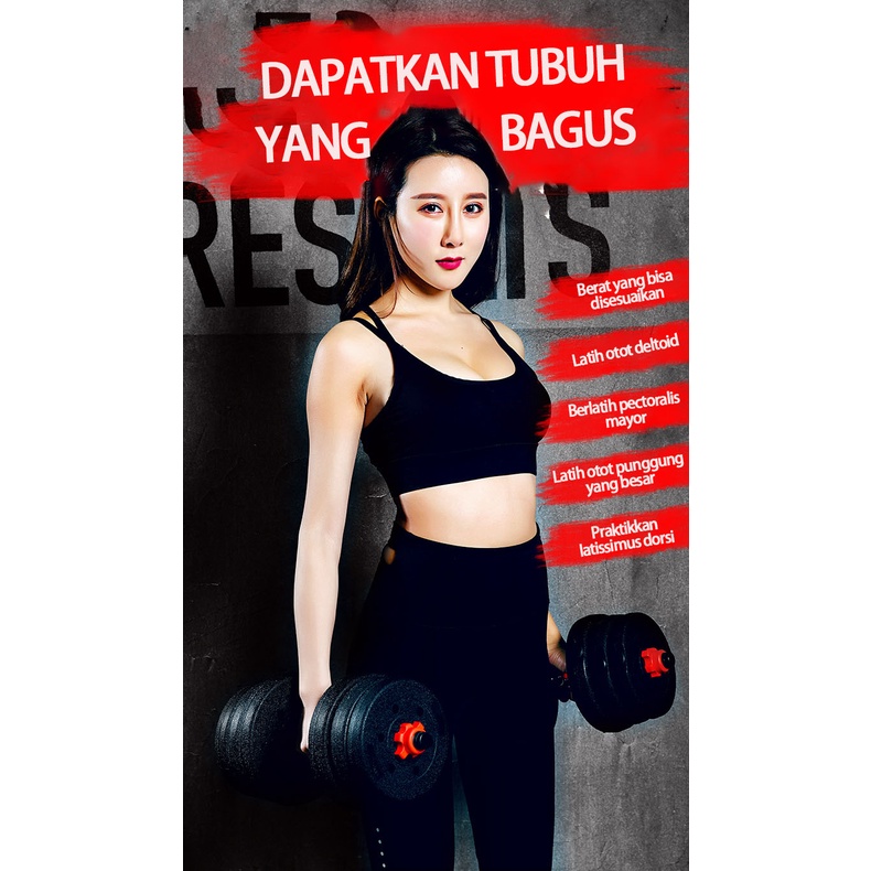 Set 30KG Barbel Set  Dumbell alat Olahraga Rumahan Fitness Gym Alat  Fitness Rumah Angkat Beban