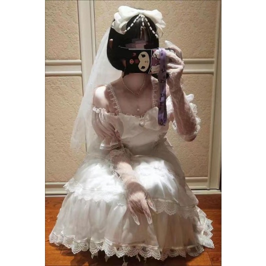 [MikanHiro Store] lolita light flower menikahi putri disney dalam pelarian cute sweet french elegant and beautiful Gaun Lolita