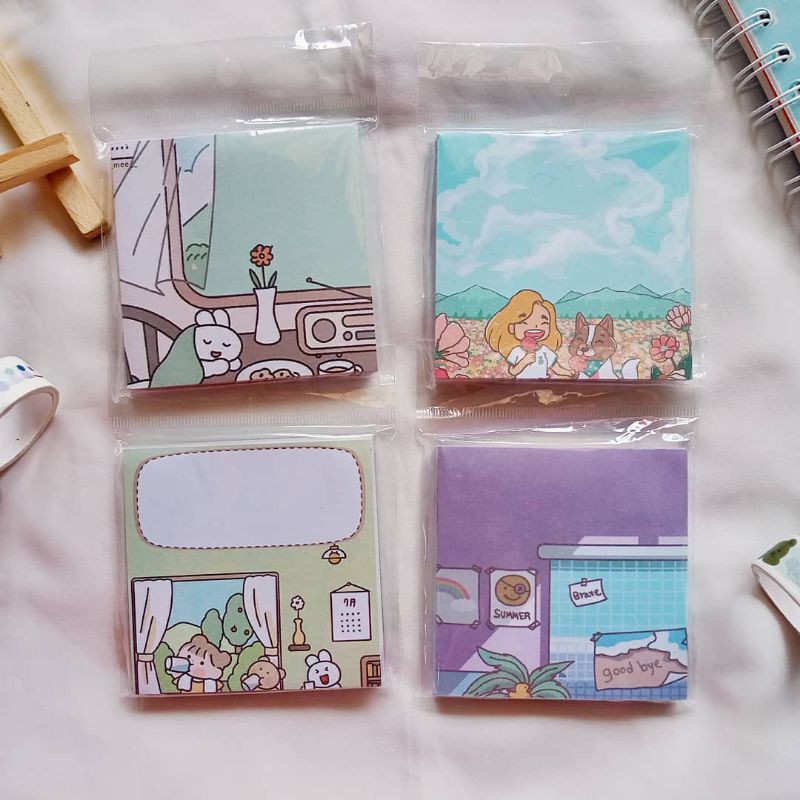 

Sticky Note Girl & Pet | 80 lembar memo catatan untuk dekorasi menghias dan pengingat