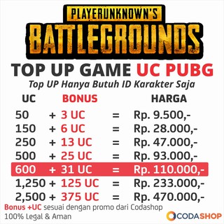 TOP UP UC PUBG GAME MOBILE LEGAL | Shopee Indonesia - 