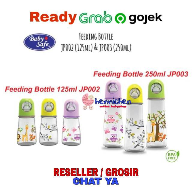 Botol Susu Bayi Baby Safe JP002 &amp; JP003 Feeding Bottle 125ml &amp; 250ml Babysafe