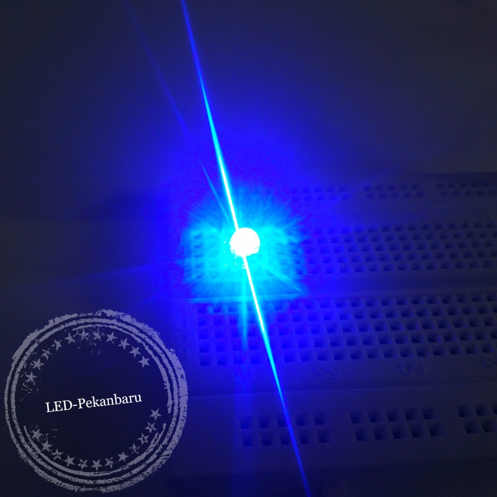 LED 5MM PIRANHA TOP SUPER FLUX ULTRA BLUE / WARNA BIRU TRANSPARAN 4PIN