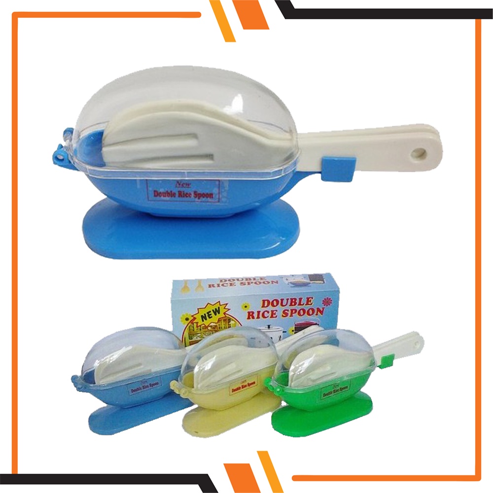 Centong Nasi dengan Wadah Anti Lalat Double Rice Spoon Entong 2 in 1