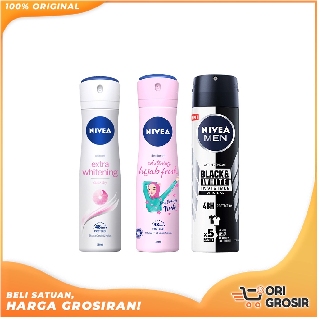 ORI Grosir NIVEA Deodorant Extra Whitening Spray - Nivea Hijab Fresh Deodorant Spray - NIVEA MEN Deo