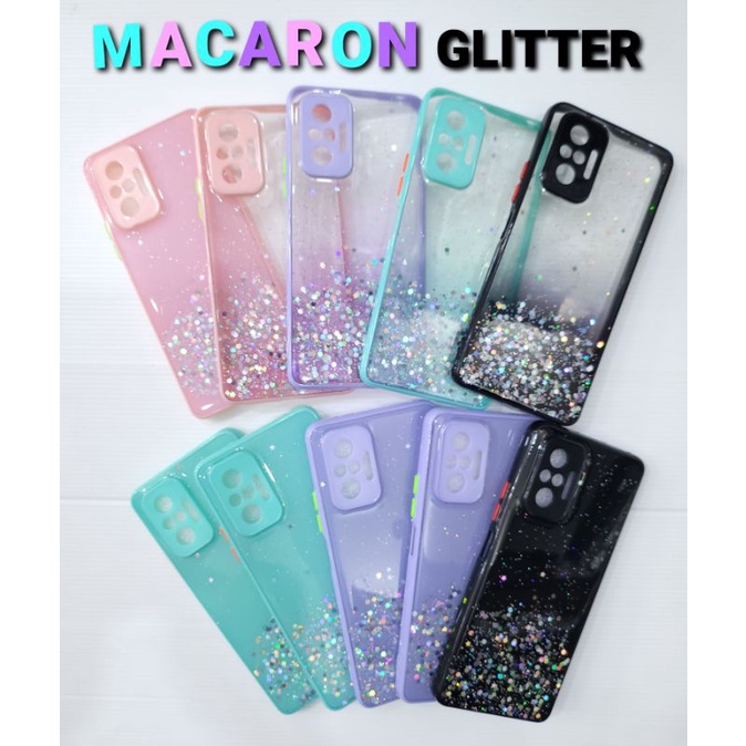 MG Macaron Glitter Case Samsung A21s M12 Oppo A95 A74 4G A74 5G Reno 6 5G  INFINIX HOT9 HOT10