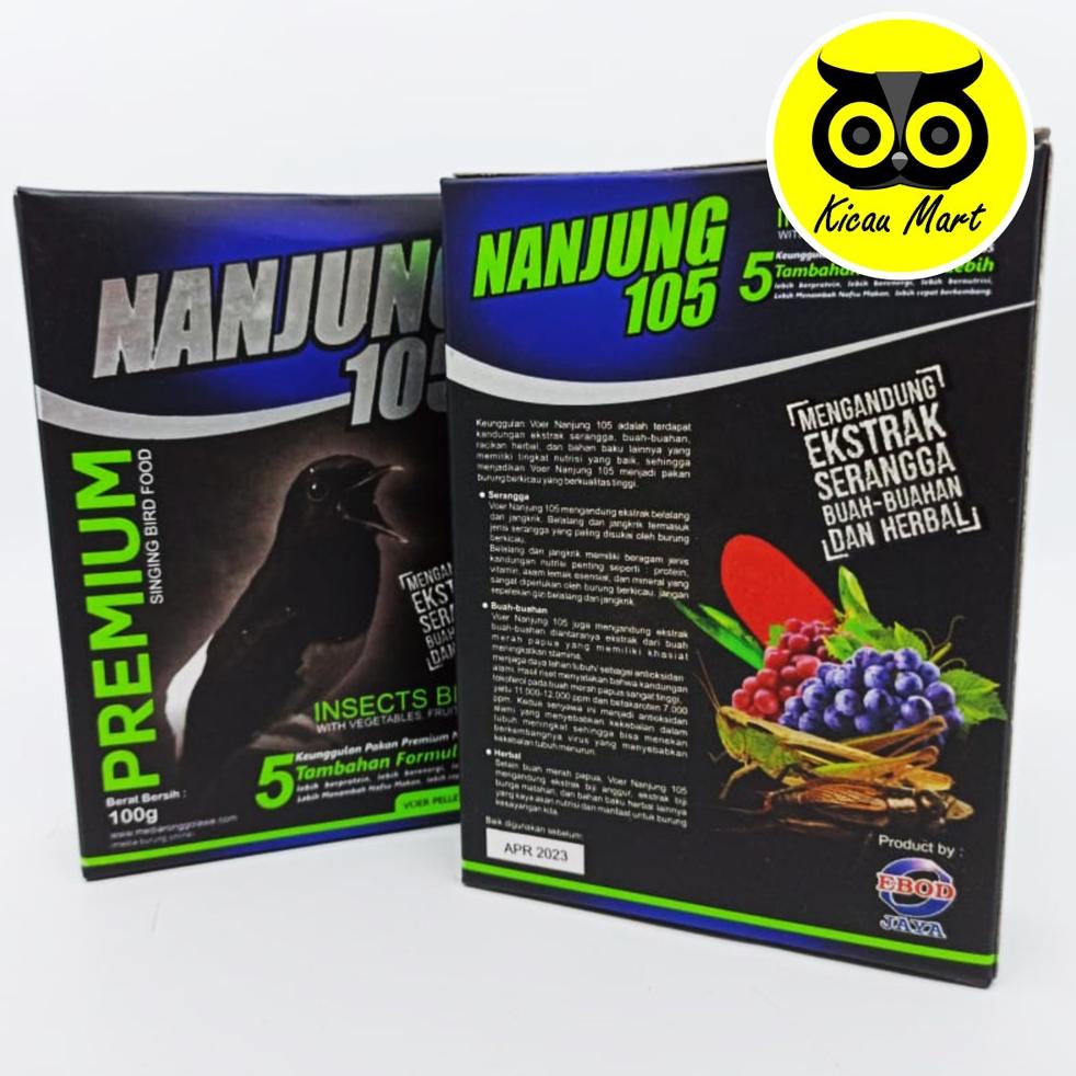 Laris 9RC79 NANJUNG 105 PREMIUM VOER PELLET EBOD JAYA PUR PELET PAKAN MAKANAN BURUNG MURAI KACER 100
