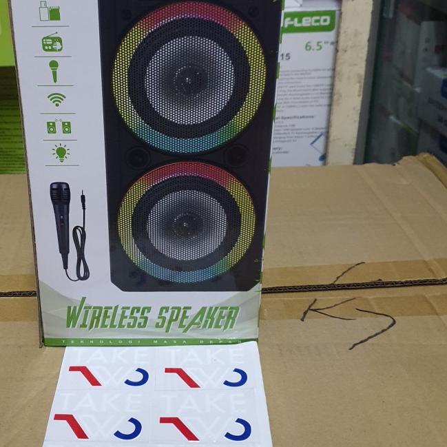 ➳ Speaker Bluetooth Fleco F 6582 LED Bonus Mic/Salon Fleco/Speaker Karaoke FLeco F-6582/Salon Bloeto