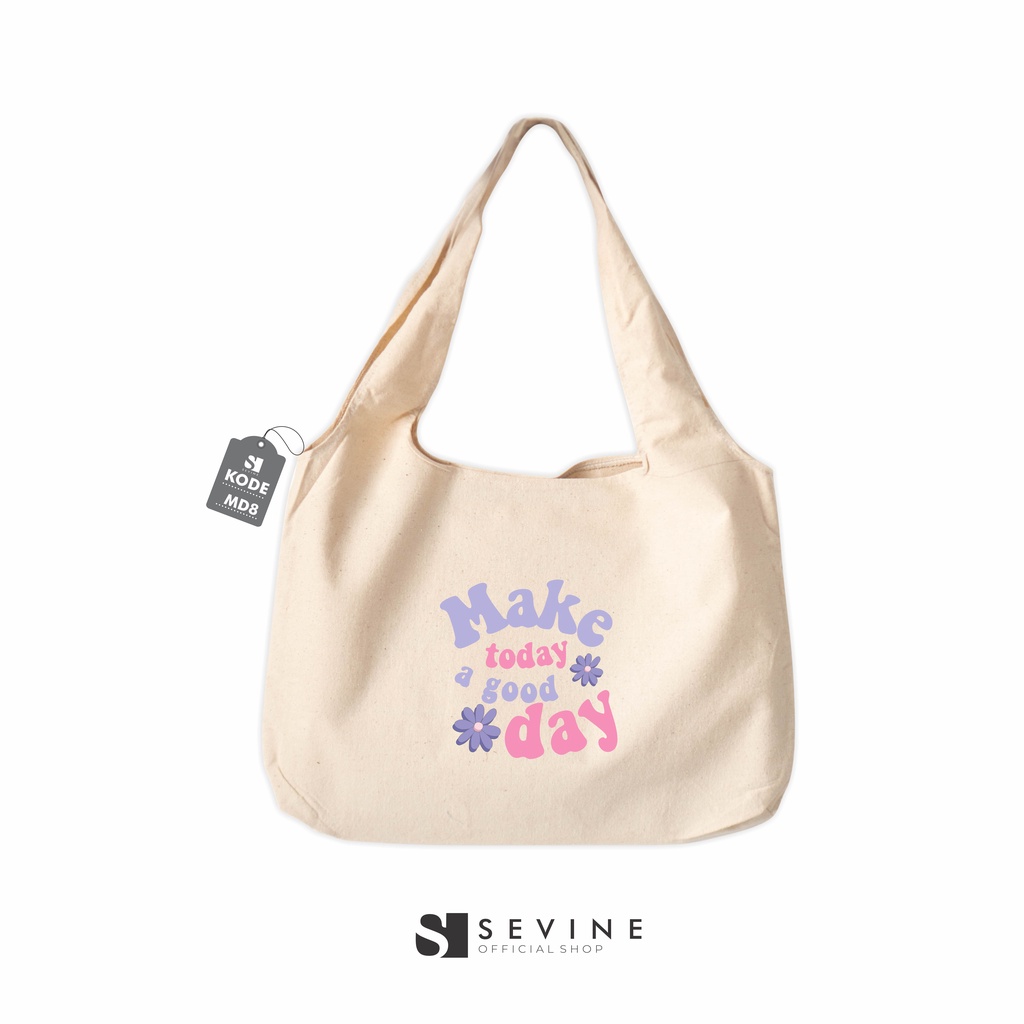 Sevine Tote Bag Kanvas Bonnie Tas Wanita Kuliah Fashion Laptop Totebag Quotes Motivation Aesthetic Vintage Pastel Retro - MD