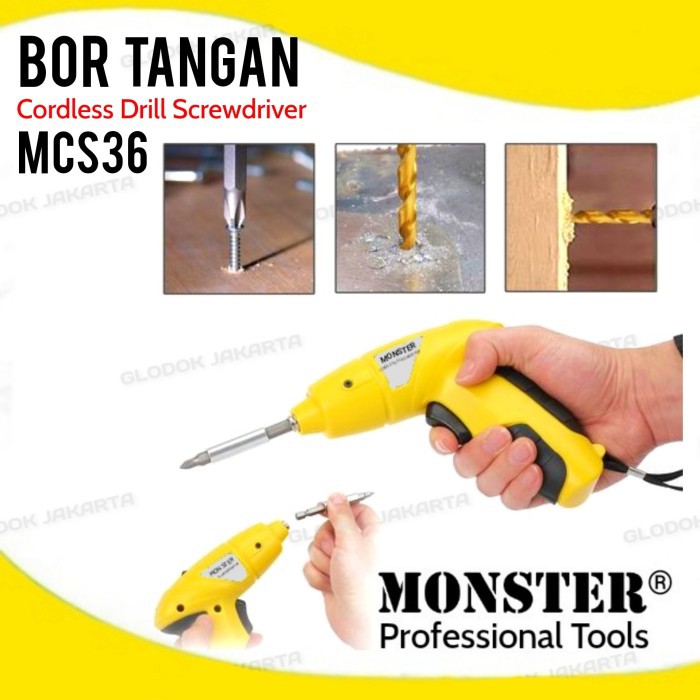 Mesin Bor Baterai Cordless Drill Screwdriver Bor Tangan Baterai