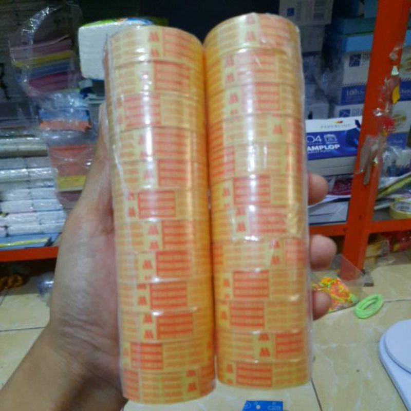 Selotip Kecil 12mm Solasi Kado Bening Tipis