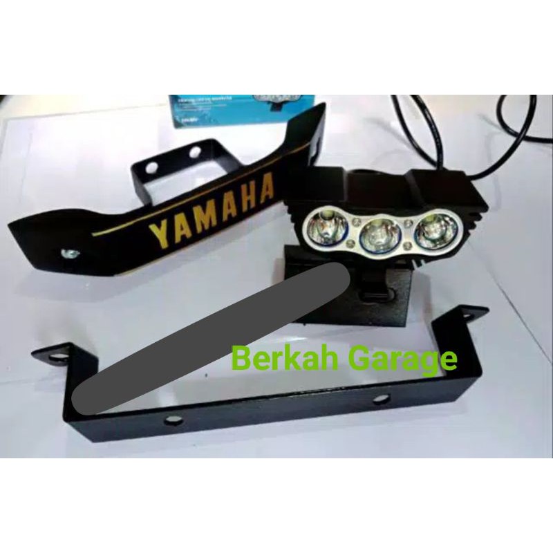 Lampu Sorot Owl 3 LED Kumis Rx-King Gold Plus Breket Lampu Tembak Rx-King RX S RX K Tebal