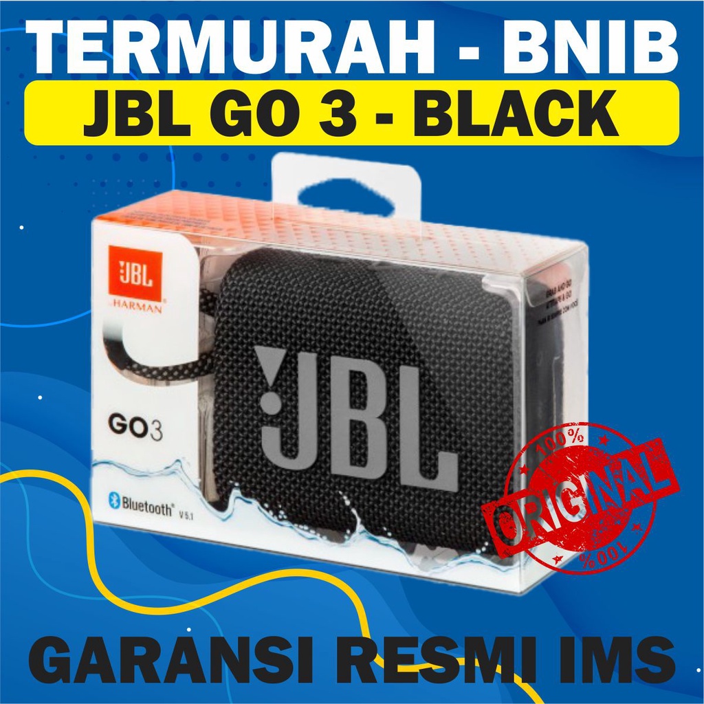 [TERMURAH][BNIB] JBL GO 3 - BLACK GARANSI RESMI ORIGINAL