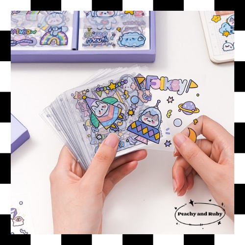 

1 lembar pvc Stiker Universe Transparan Lucu untuk Jurnal/ Scrapbook