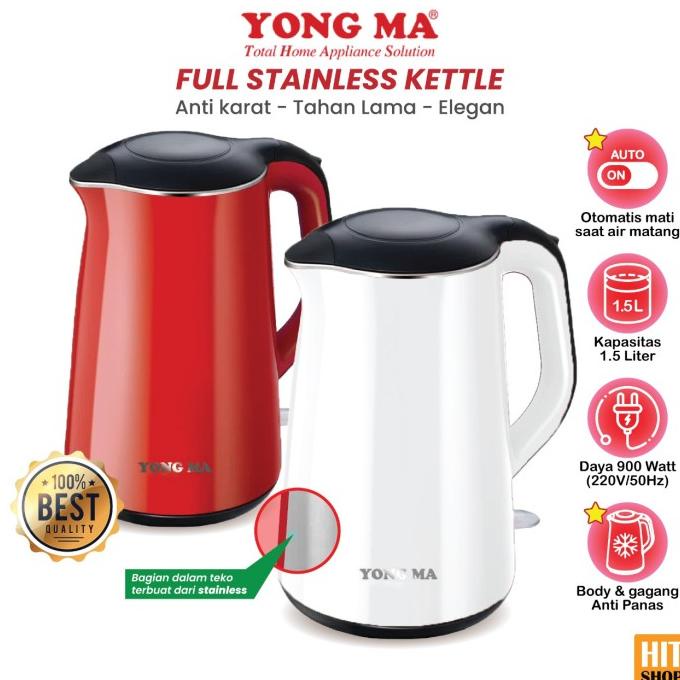 YONG MA KETTLE / TEKO LISTRIK / PEMANAS AIR 1,5 LITER YMK201