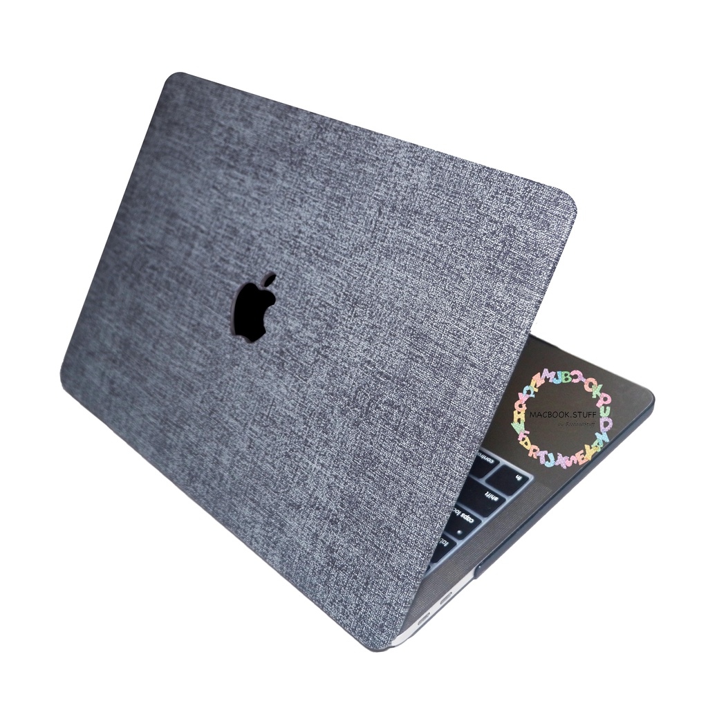 MACBOOK Case LEATHER MOTIF JEANS DENIM ASH NEW AIR PRO RETINA 11 12 13 14 15 16 INCH NON /  WITH CD ROOM / TOUCHBAR / TOUCH ID / M1 2020 2021 2022