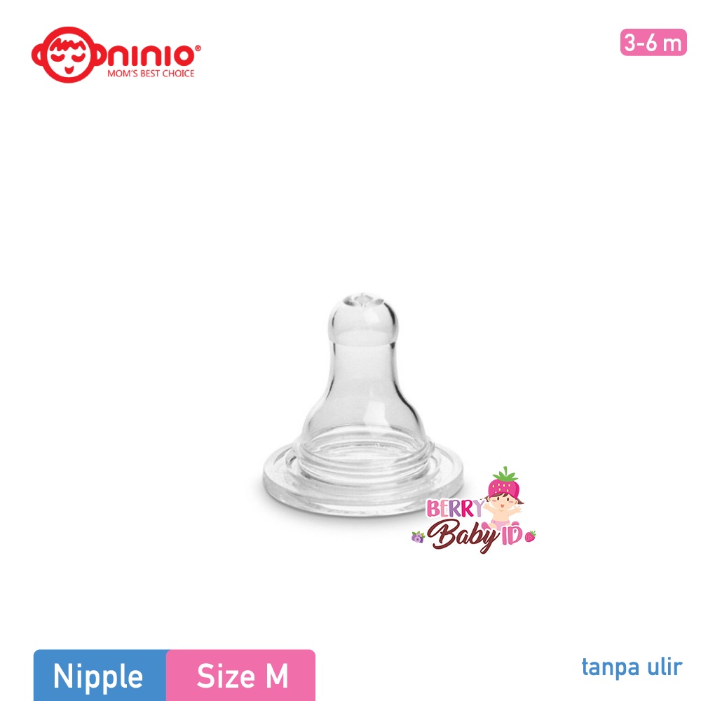 Ninio Silicone Nipple Dot Botol Susu Bayi Standard Neck BPA Free Berry Mart