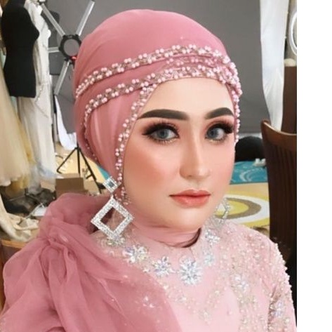 SLAYER PENGANTIN MUSLIM VEIL MUTIARA 1BARIS PREMIUM