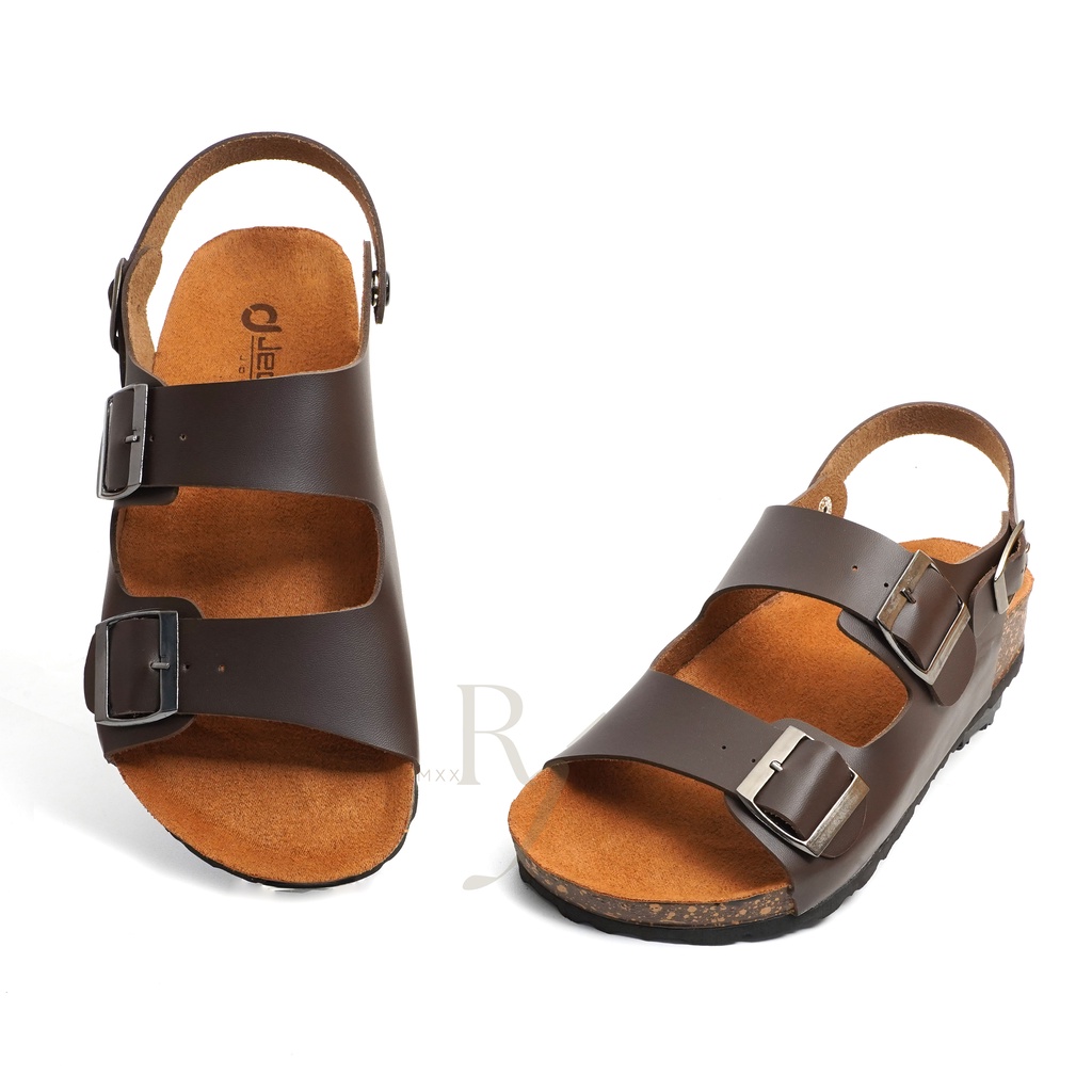 JEDDI [LT 502] Sandal Pria Wanita Selop Puyuh Sandal Kasual Kulit Sandal Selop Gesper Ban 2 Sendal Birken