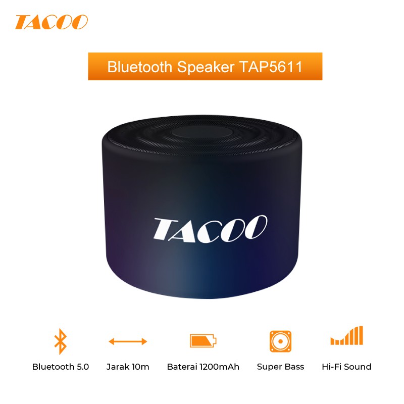 

【NEW PRODUCT】TACOO Bluetooth Speaker TAP5611 1200mAh Super Bass Hi-Fi Sound Portable