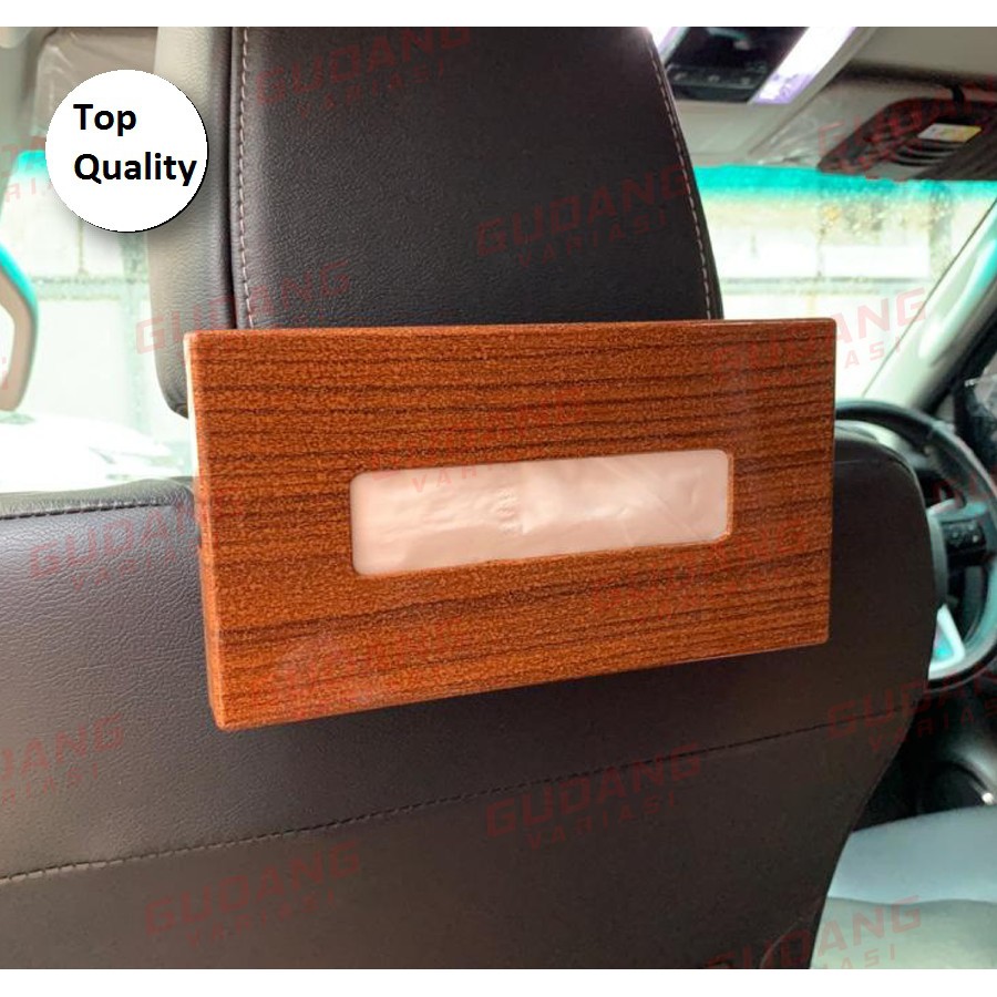 Kotak Tissue Mobil Back Rest Universal Motif Wooden